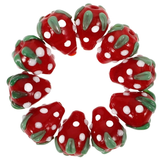 unbranded  10 Pcs Rhinestone Clay Bracelet Making Kit Strawberry Beads