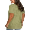 thumbnail image 2 of Sherrylily Womens Plus Size T-Shirts Tops Summer V Neck Criss Cross Tunic Casual Loose Tees, 2 of 3