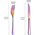 thumbnail image 2 of Evanda Rainbow Steak Knives Set 24 Piece, Rainbow Titanium Plating Stainless Steel 12 Dinner Forks and 12 Dinner Knives Set, Steak Knives Steak Forks, Dishwasher Safe, 2 of 7
