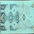 thumbnail image 1 of Ahgly Company Indoor Square Southwestern Light Blue Country Area Rugs, 6' Square, 1 of 4
