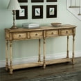 thumbnail image 2 of Console en Bois à Deux Tiroirs en Brun Vieilli, 2 of 7