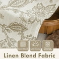 thumbnail image 2 of DriftAway Kitchen Curtain Floral Tier Linen Short Pinstripe Cafe 24 Inch Length for Living Room Bathroom Freda Farmhouse Rustic Curtains Rod Pocket 2 Panels Taupe, 2 of 8