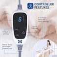 thumbnail image 3 of Electric Blanket with Foot Pocket for Adults, Flannel & Sherpa Heated Blanket Throw with 6 Heating Levels & 2-10 Hours Auto Shut Off, Fast Heating & Machine Washable, 50x62 Inch, Beige, 3 of 8