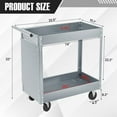 thumbnail image 3 of 2 Tier Rolling Tool Cart,330 Lbs Metal Heavy Duty Utility Cart On Wheels,2 Shelf Steel Utility Cart,Industrial Service Cart,Tool Storage Organizer for Mechanic,Garage,Workshop,Warehouse & Repair Shop, 3 of 7