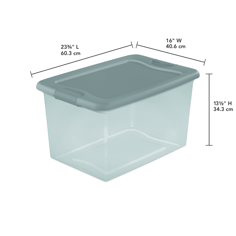 Sterilite 64 qt. Clear Plastic Latching Lid Storage Bin Container Tote, 18 Pack
