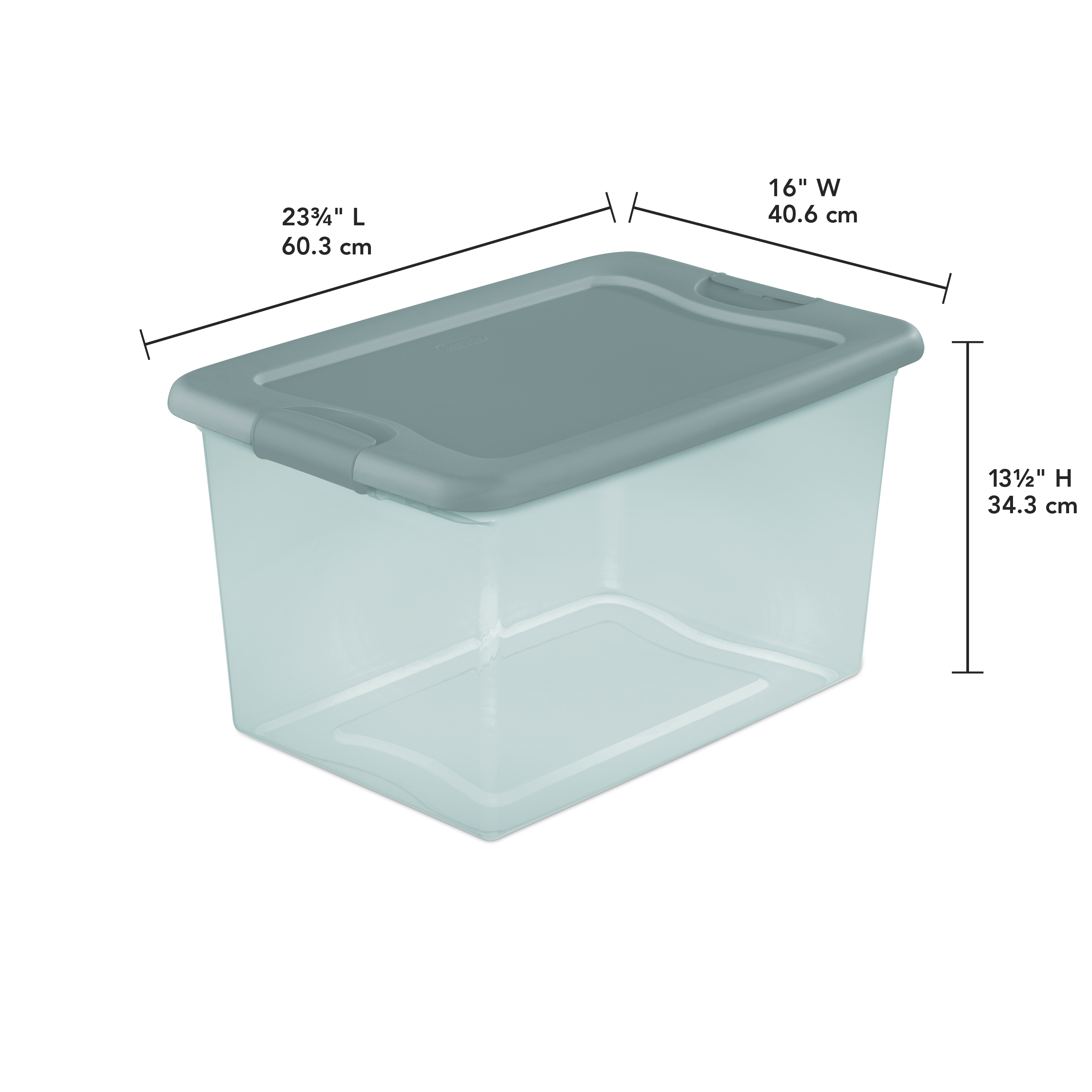 Sterilite 64 Qt. Latching Box Plastic, Aqua Slate Tint - image 4 of 4