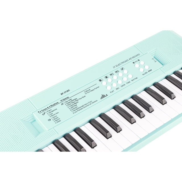 Electric Keyboard,Musical Keyboard Electric Piano With 37 Keys Has 2 Tones, 16 Songs, 4 Rhythms, 4 Percussion And Adjustable Music Volume For Begginers Education Instrument