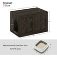 thumbnail image 3 of 31.5" x 19.3" x 19.7" Farmhouse Corner Litter Box Enclosure, Engineered Wood Hidden Kitty Litter Furniture, Discreet Litter Box Furniture for Bedroom, Living Room, Black, 3 of 14