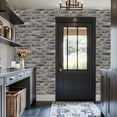 thumbnail image 3 of Peel and Stick Wallpaper Textured Grey Beige Brick Wall Distressed Finish Wall Mural 17.7in x 9.8ft Self Adhesive Removable Wall Paper Renter Friendly Wallpaper for Nursery Bedroom Cabinets, 3 of 8