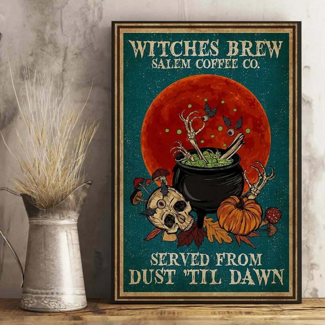 Carteles de Halloween Retro de gato negro de los años 80 en un mundo lleno de princesa Be A Witch, pintura en lienzo, arte de pared Vintage, decoración del hogar para habitación