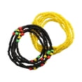 thumbnail image 4 of Cadenas de cintura jinwen Cadena bohemia en capas para el vientre Rave Holiday Negro+Amarillo, 4 of 8