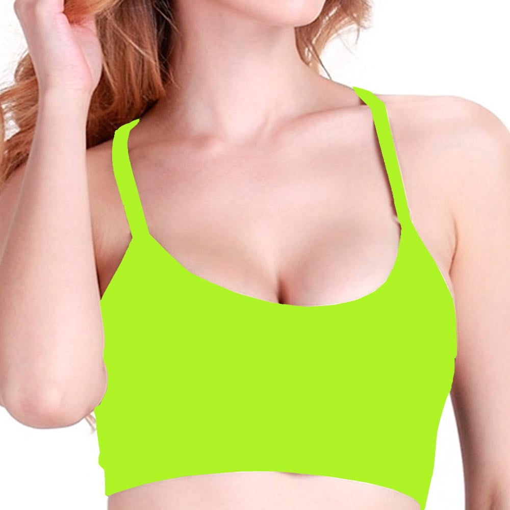 Lrady Womens Yoga Tank Sports Bras Removable Padded Fitness Workout Running Crop Tops