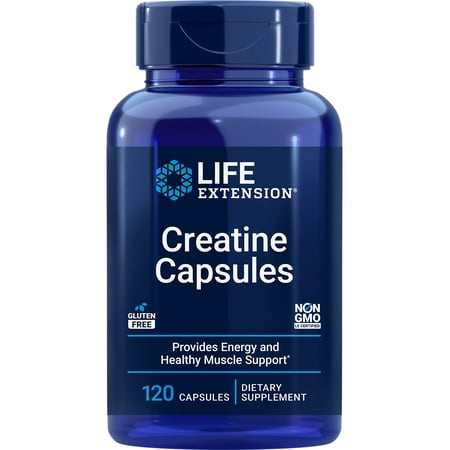 Life Extension Creatine Capsules – Creatine Monohydrate – Promotes Strength  Lean Muscle  Healthy Endurance – Non-GMO  Gluten-Free – 120 Capsules