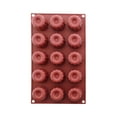 thumbnail image 2 of Molde de silicona para cupcakes de 15 cavidades | Moldes de grado alimenticio para magdalenas, pasteles y chocolate | Moldes redondos antiadherentes flexibles de 15 piezas para pasteles, 2 of 6