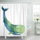 thumbnail image 1 of ABPHQTO Ballena de esperma marina blanca dibujada a mano vida verde acuarela agua Cachalot cortina de ducha de baño grande y solitaria 165x180 cm ABPHQTO PKNMT66x72Shower-547, 1 of 2