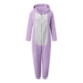thumbnail image 4 of LIJCC Kid Girls Fleece Lined Onesies Pajamas Warm Zip Up Hooded Fuzzy Sherpa One Piece Onesie Winter Romper Flannel Loungewear Sleepwear, 4 of 6