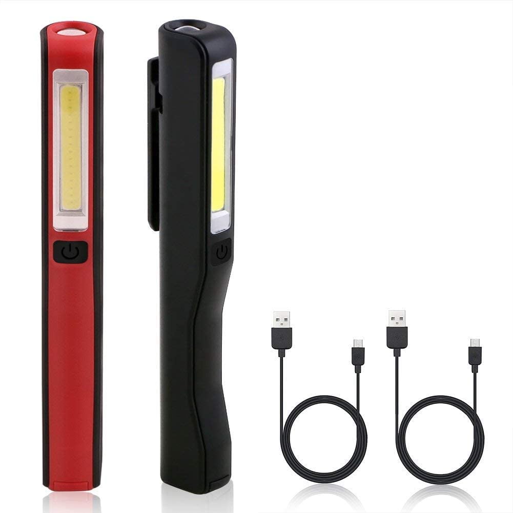 2PCS LED COB Work Light Hand Torch Inspection Lamp Handheld USB Rechargeable UK 