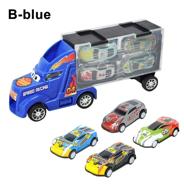 Car Model Container Truck Inertia Metal Car Diecast Model Birthday Gift Toy for Boy Kids