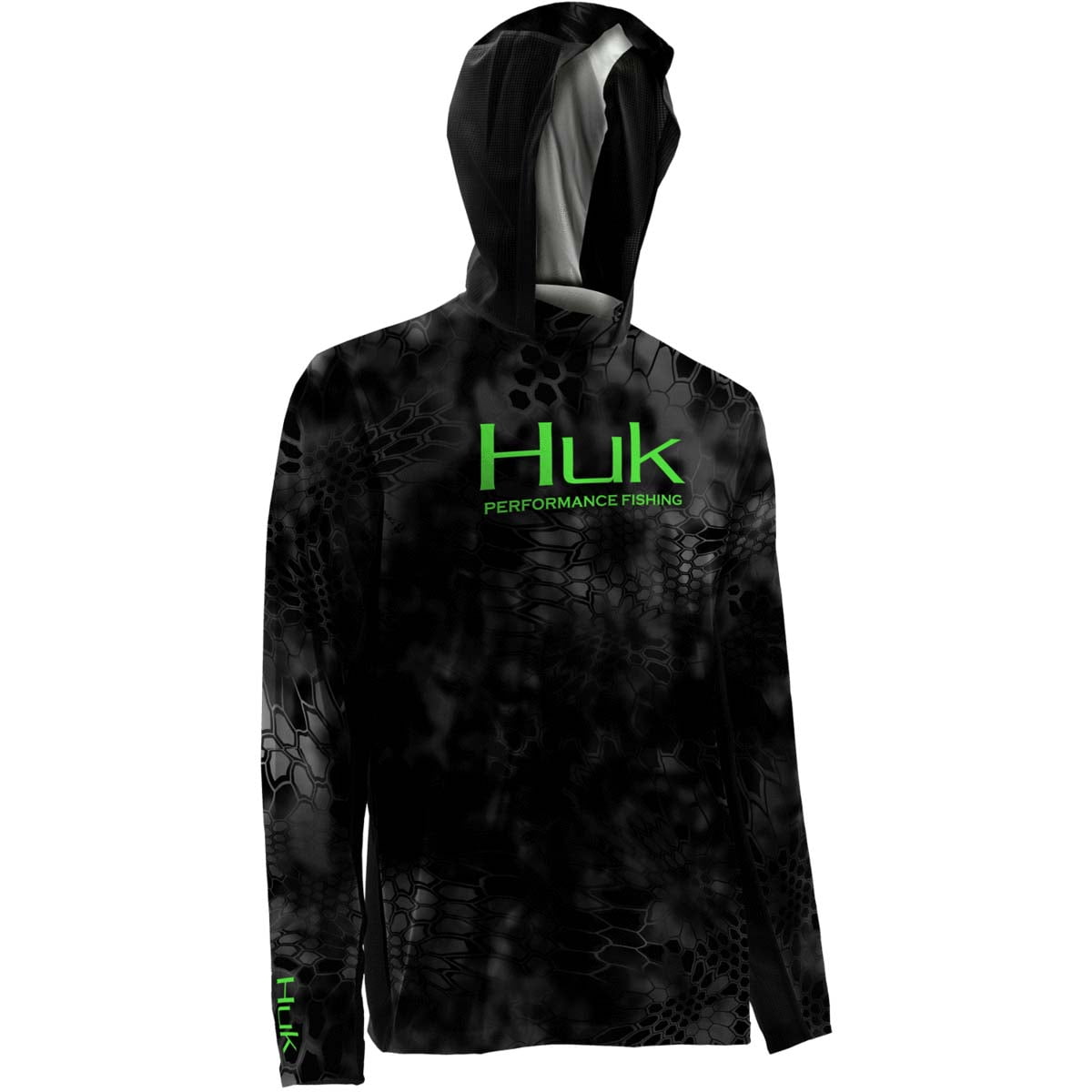 Huk Men's Icon Kryptek Typhoon Neon Green XX-Large Fishing Hoodie