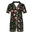 thumbnail image 6 of Cavosen Christmas Womens Lounge Sets 2 Piece Outfits Pajamas Xmas Cute Tree Santas Print Nightwear Outfits with Pocket Button down Collared Short Sleeve Shirt Short Pants Pjs Soft Sleepwear, 6 of 6