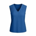 thumbnail image 4 of TaTaai Womens Casual Solid Color V Neck Sleeveless Ruched Tank Top Soft Breathable Polyester Comfortable Fashion Stylish Summer Daily All Occasion Wear Top Gift, 4 of 5