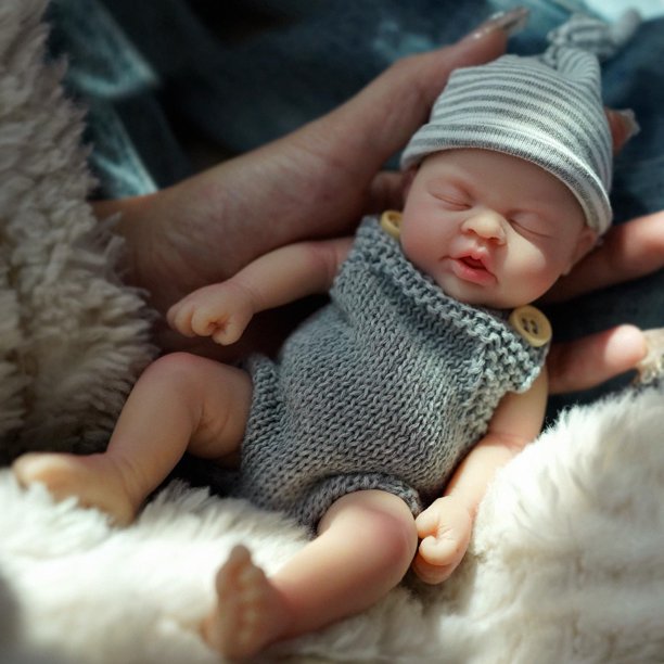 Mini Reborn Doll MYREBABY Henry de 7 cm de cuerpo completo de silicona para niño