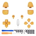 thumbnail image 2 of eXtremeRate Replacement D-pad R1 L1 R2 L2 Triggers Share Options Face Buttons, Caution Yellow Full Set Buttons for ps5 Controller BDM-030/040, 2 of 3