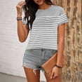 thumbnail image 4 of Short Sleeve for Women Crew Neck Trendy Summer Tops Travel Business Casual Spring Outfits Basic Tees For Women, 4 of 6