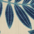 thumbnail image 3 of 3â€™ x 4â€™ Navy and Beige Leaves Indoor Outdoor Area Rug, 3 of 7
