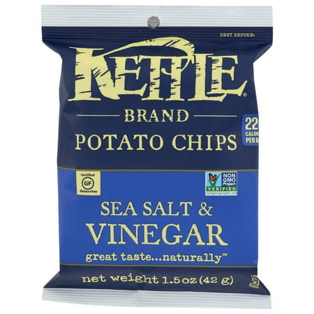 Kettle Brand Sea Salt & Vinegar Potato Chips, 1.5 oz, (Pack of