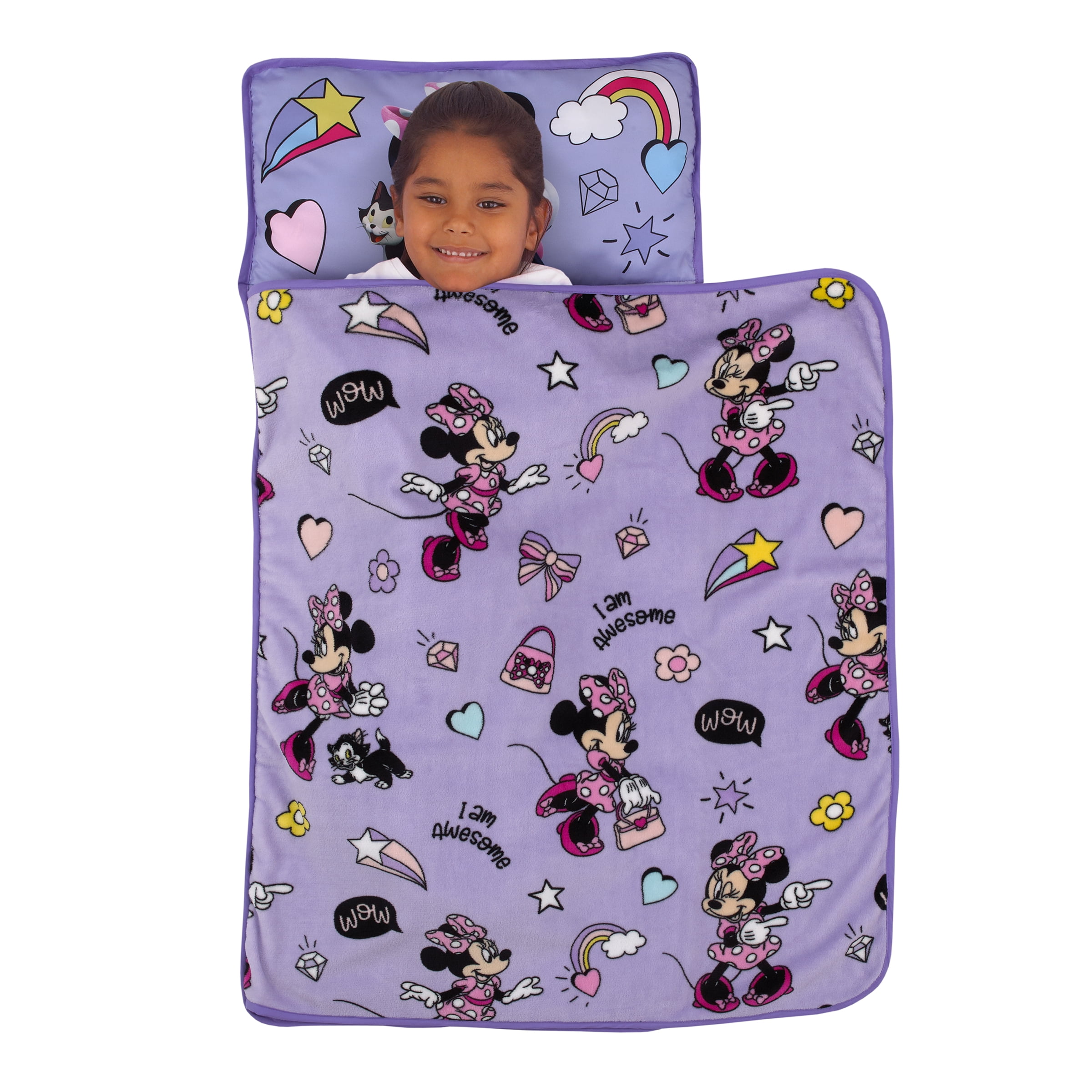 Disney Minnie Mouse I am Awesome Plush Toddler Nap Mat, Preschool Girl, Polyester