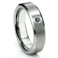 thumbnail image 1 of Titanium Kay Tungsten Carbide Black Diamond Satin Finish Beveled Men's Comfort Fit Wedding Band Ring Sz 15.0, 1 of 4