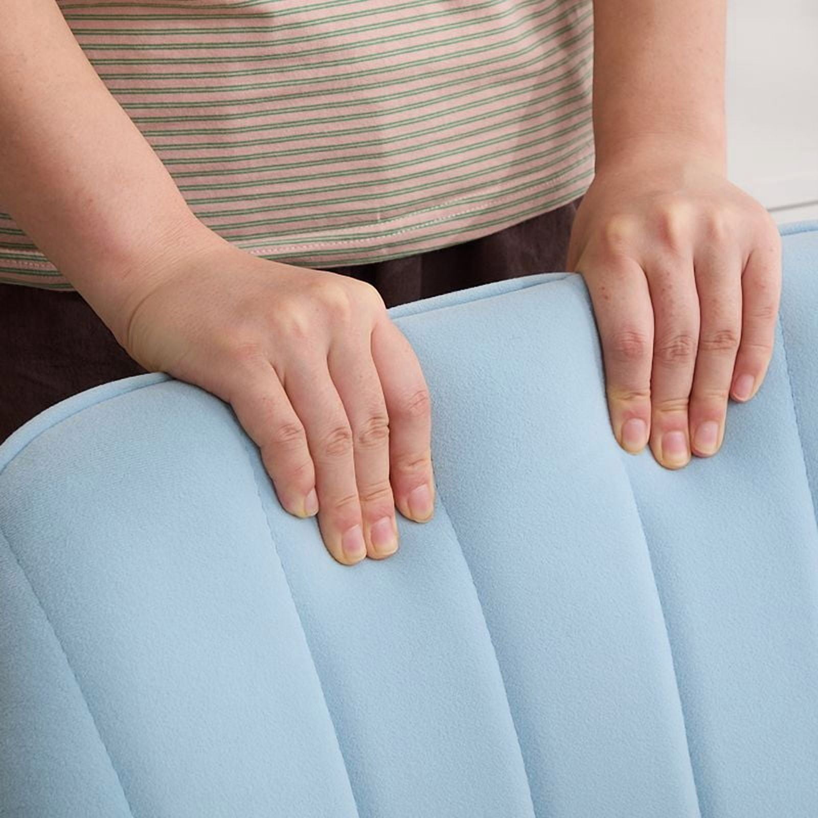 Baby Blue Velvet Ergonomic Office Chair - Adjustable Swivel Task Chair with Lumbar Support - Comfortable Home & Bedroom Desk Chair - Sturdy Silver Base - Ideal for Workspaces