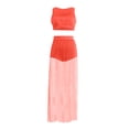 thumbnail image 5 of Posijego Womens Summer Two Piece Outfit Sleeveless Crop Tank Top See Through Skirts Shorts Matching Set, 5 of 7
