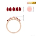 thumbnail image 5 of Angara Natural 1.25 ct Ruby and Diamond Wedding Ring in 14K Rose Gold for Women – July Birthstone Jewelry | Oval Ruby Wedding Band (Ring Size - 4), 5 of 9