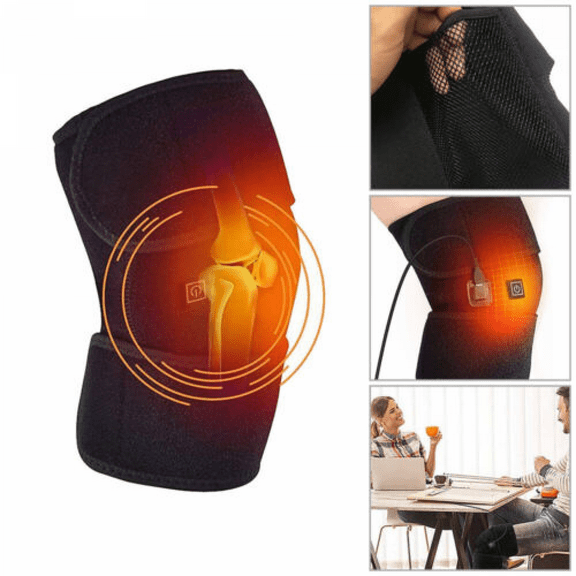 Electric Heated Knee Pad Brace Arthritis Pain Relief Warm Therapy Leg Wrap Belt