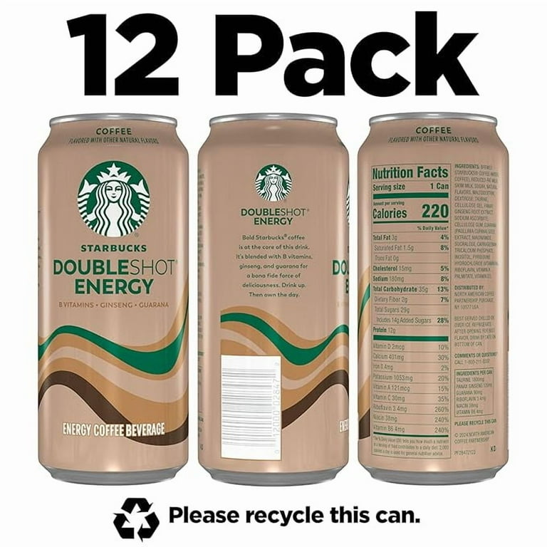 Free Shipping! Starbucks Double Shot Energy Mocha 15 Fl Oz Can, 12