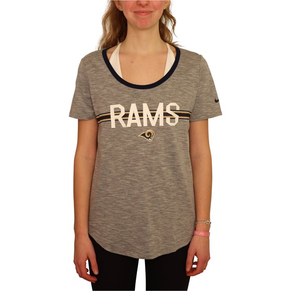 Nike Womens Rams Graphic T-Shirt, Grey, Small