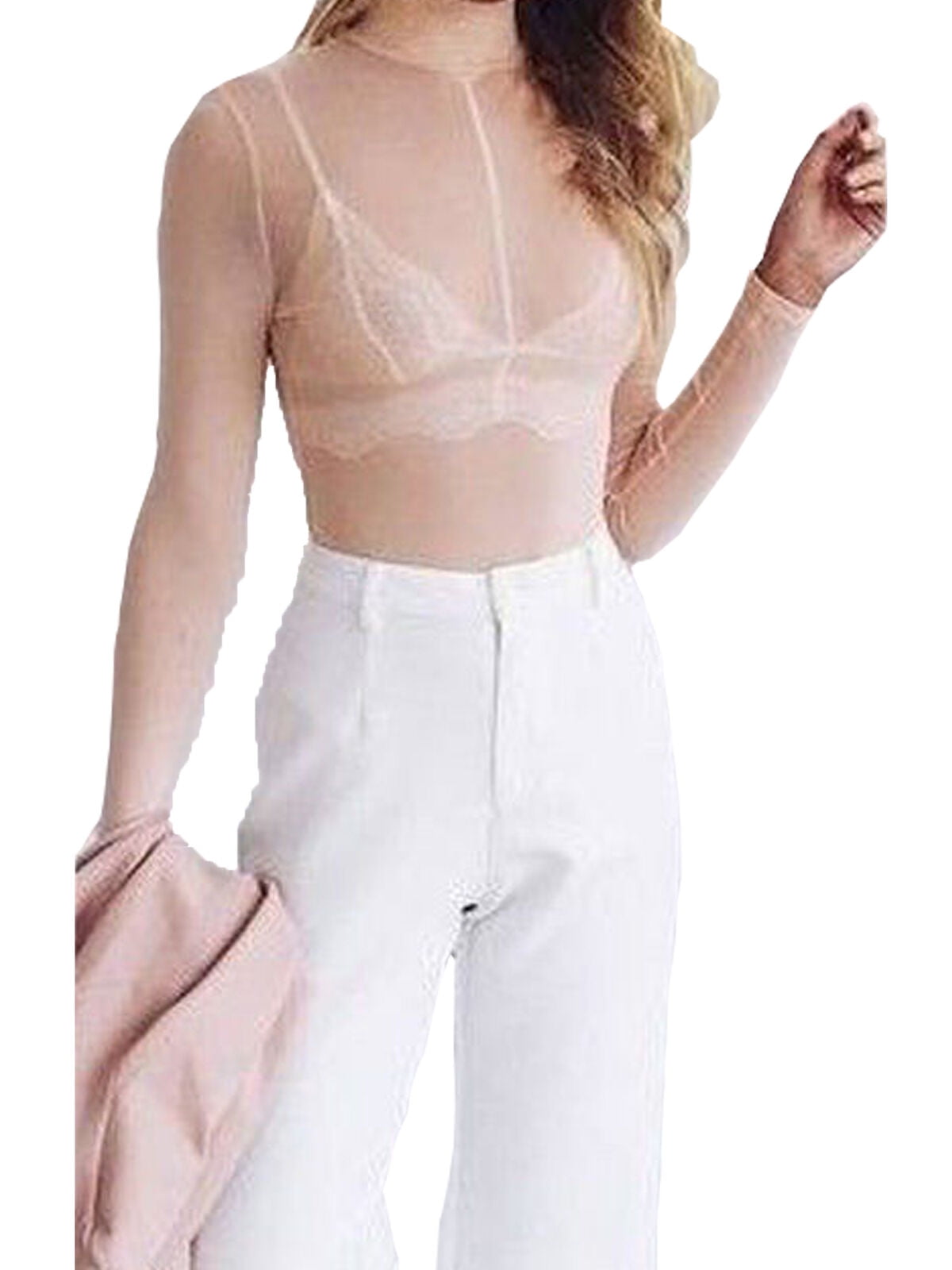 see through white long sleeve shirt