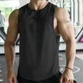 thumbnail image 2 of DLfVUB Tank Tops for Men Lightweight Quick Dry Workout Sport Shirts Casual Sleeveless Breathable Muscle T-Shirt Stylish Solid Color Round Neck Vest Black XL, 2 of 6