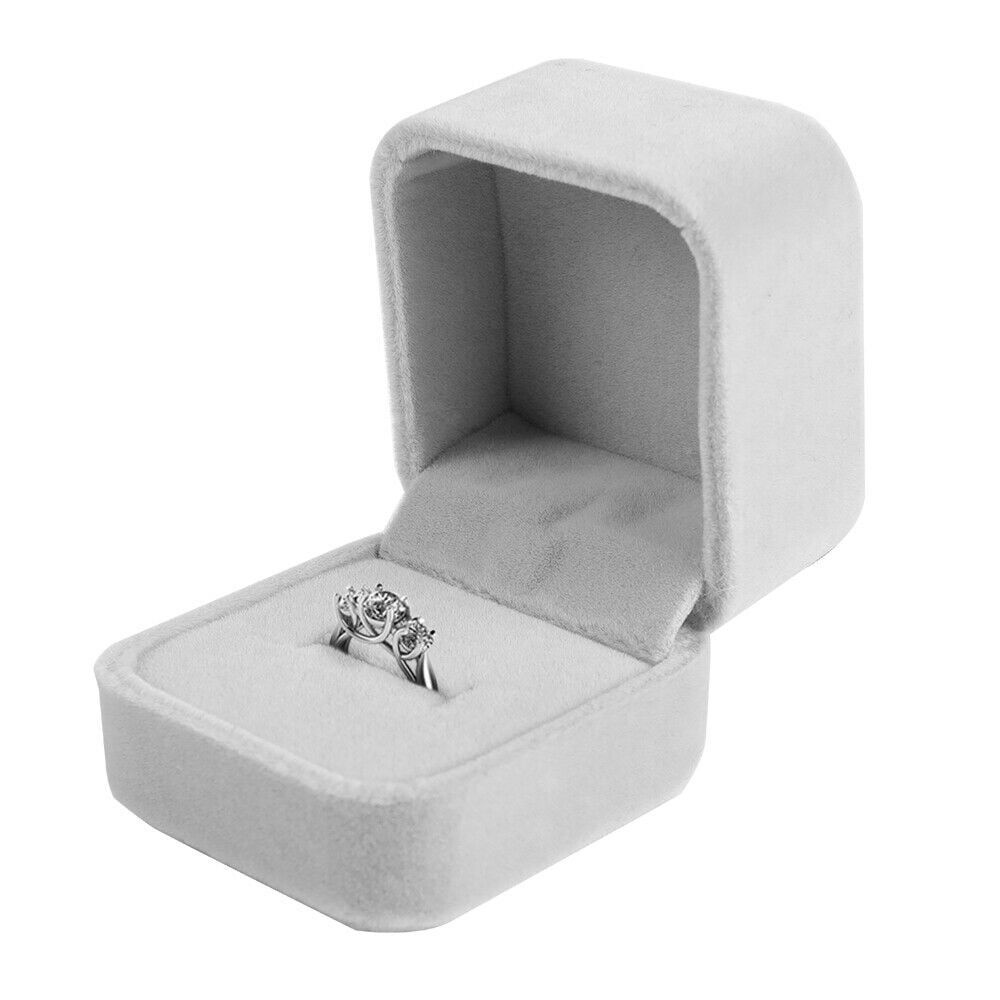 10 Ring Boxes White Gift Jewelry Displays Showcases 