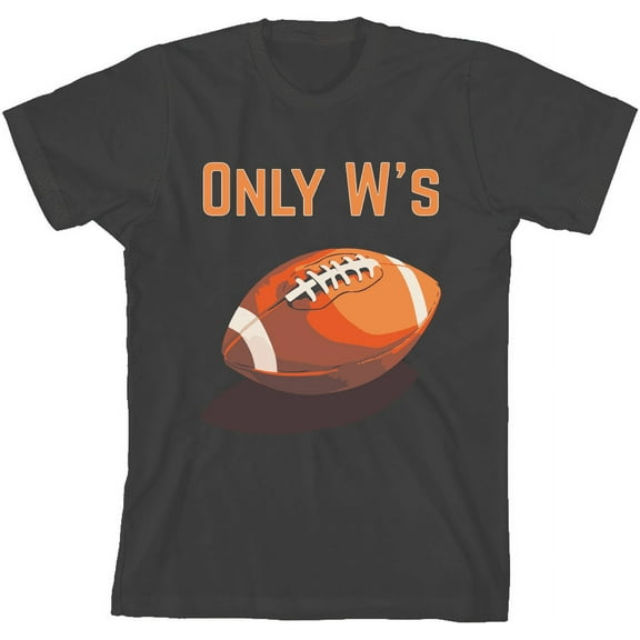 Only W's American Football Youth Charcoal Crew Neck Short Sleeve Tee-Medium