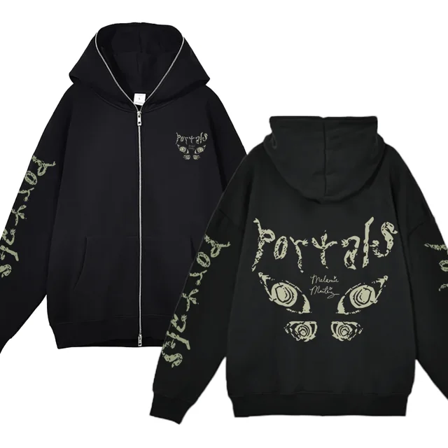 Sudadera con capucha y cremallera completa para hombre y mujer, abrigo informal con estampado de álbum de la gira de Portals, ropa de calle de Hip Hop, chaqueta con cremallera