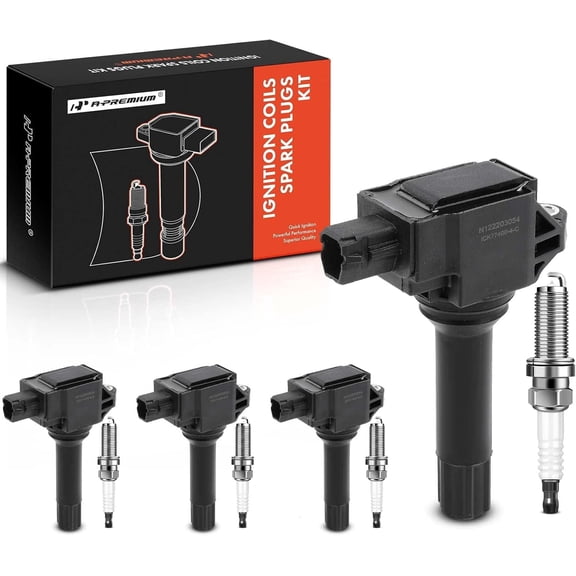 A-Premium Set of 4 Ignition Coil Pack and Iridium Spark Plugs Compatible with Subaru Outback 2015-2019 2.5L, Forester 2017-2018, Crosstrek 2016-2017, Legacy 2015-2019, XV Crosstrek 2015