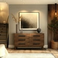 thumbnail image 2 of Acacia Legacy Dresser for Bedroom with 6 Drawers, Solid Wood Double Dresser for Bedroom, Wide Chest of Drawers Storage Organizer Unit for Bedroom, Living Room, Hallway, Walnut, 2 of 8