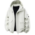 thumbnail image 5 of Wutalume Women's Fashionable Thickened Hooded Outdoor Hiking Jacket Solid-Colour Windbreaker Outerwear, Lightweight and Durable, Perfect for Adventure and Daily Use,White XL, 5 of 5
