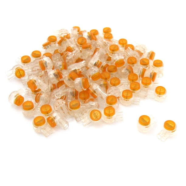 100 Piezas Conectores de Empalme UY de Botón Naranja Transparente a Prueba de Aire