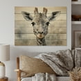 thumbnail image 2 of Designart "Giraffe beautyful Necks" Animals Print on Natural Pine Wood, 2 of 5