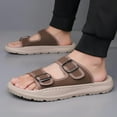 thumbnail image 6 of Men's Adjustable Orthotic Sandals Comfort Casual Summer Buckle Sport Lightweight Waterproof Handmade Slippers Brown 10.5 US-11 US, 6 of 7
