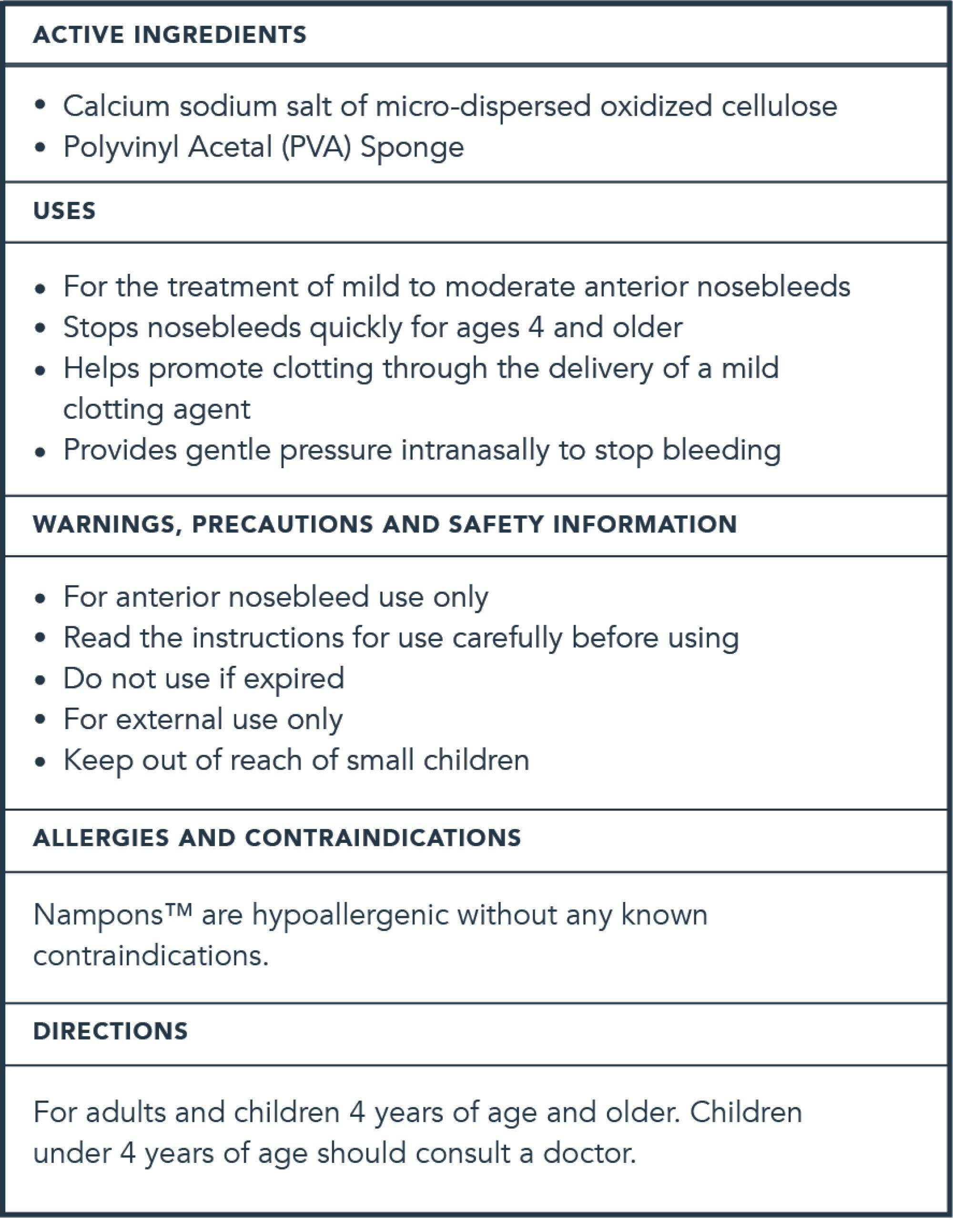 Nampons™ for Nosebleeds - 6 Nasal Strips with Hypoallergenic Clotting Agent to Stop Nosebleeds Fast